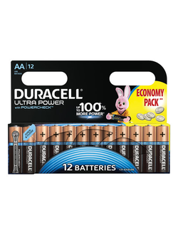 Батарейки DURACELL Ultra Power, AA (LR06, 15А), алкалиновые, КОМПЛЕКТ 12 шт., в блистере