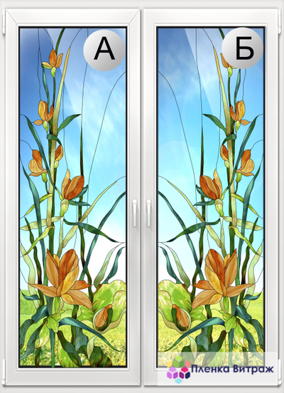 Витражная пленка на окна самоклеющаяся пленка на окна витражная пленка матовая лилии