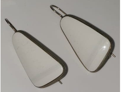 353-7/ Серьги. Серебро с кахолонгом, 4 см