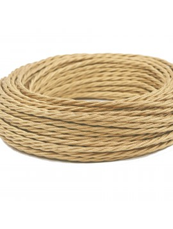 Провод витой в ретро стиле ПРВ 2х0.75 песочный шелк