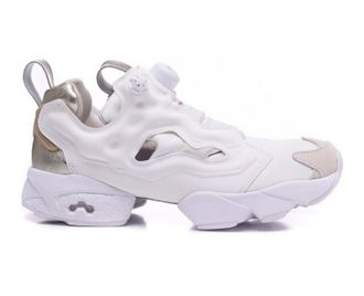 Женские кроссовки Reebok insta pump белые с золотом