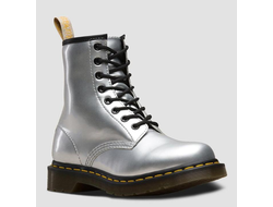 Ботинки Dr. Martens Vegan 1460 Metallic Chrome Paint Silver женские
