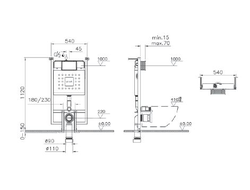 Vitra V-Fix Core 8 Система инсталляции для унитазов 3/6 л, глубина установки 12 см, 738-5800-01