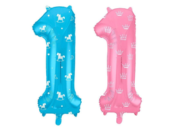 Фольгированная цифра 1 годик (голубая, розовая) , заказ за 2-3 дня (уточняйте наличие)