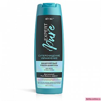 Витекс Expert Pure Мицеллярный fresh-Шампунь для волос и кожи головы Суперочищение и увлажнение 400 мл