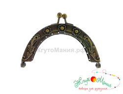 Металлическая застёжка для сумки - ВС-02 Фермуар 8см*4,5см - БРОНЗА