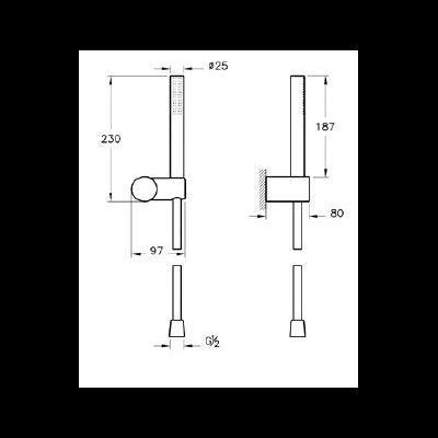 Душевой гарнитур Vitra Origin, с ручным душем, черный матовый, A4554336