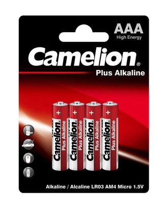 Батарейка щелочная Camelion LR03/4BL Plus Alkaline 4 штуки