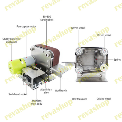 Ленточный гриндер, мини шлифовальный станок, шлифовальный инструмент, металлообработка, домашняя мас