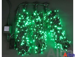 Спайдер 3 Нити по 20 м, IP 54 , мерцание, Светодиодная гирлянда Зеленый