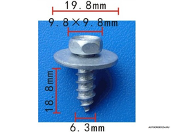 Саморез 6.3*18.8 с шайбой кл.10 (цена за 100 шт.) 2008