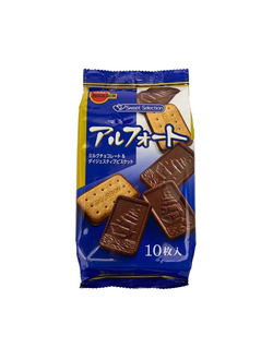 Печенье Bourbon Alfort Milk Chocolate & Digestive Biscuit (10 шт, 97 г)