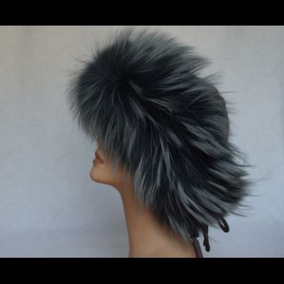 Вязаная шапка с мехом енота Vizio Италия 5872 CCP