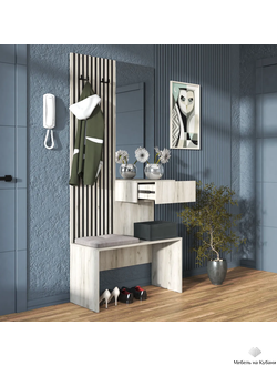 Кредо стенка прихожая Дуб Крафт серый