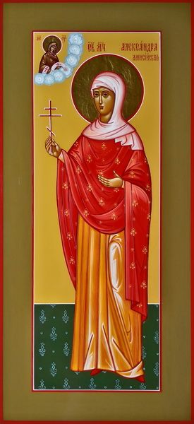 Александра Амисийская (Понтийская), святая мученица. Рукописная мерная икона.