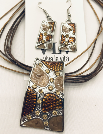 Комплект "Геометрический" коричневый