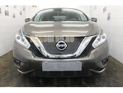 Защита радиатора Nissan Murano Z52 2014- black верх PREMIUM