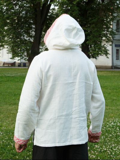 Льняная рубашка с капюшоном "Солнце"