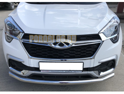 Защита переднего бампера d60 для Chery Tiggo 4 (2018-2024)