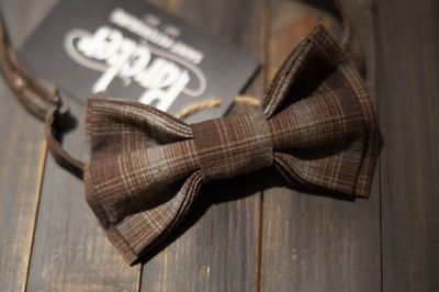 Галстук-бабочка Parcker Plaid Brown/Grey