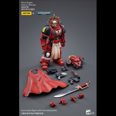 Альбериго, ветеран Кровавых Ангелов (Warhammer 40k) - КОЛЛЕКЦИОННАЯ ФИГУРКА 1/18 Blood Angels Veteran Alberigo (JT3372) - JOYTOY
