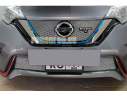 Защита радиатора Nissan Note Nismo 2016-2020 chrome верх (Японская сборка)