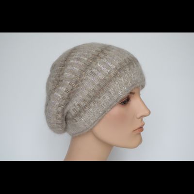 Бежевый женский берет со стразами Vizio Италия 8007 В