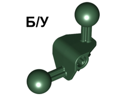 ! Б/У - Bionicle Ball Joint 4 x 4 x 2 90 degrees with 2 Ball Joint and Axle Hole, Dark Green (41670 / 4289875) - Б/У