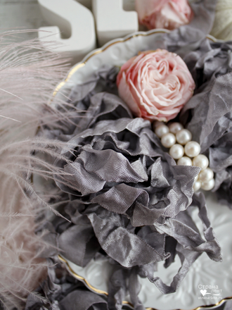 Шебби лента Атласный серый в интернет магазине Страна лент детали