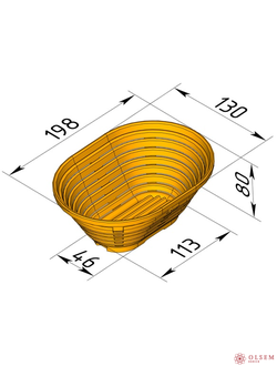 Форма для расстойки овальная 198х129х88 пластиковая