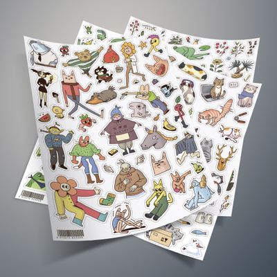 Набор стикеров: эстетичные наклейки, наборы наклеек для ежедневника, творчества, учебы | Стикерпак 4 листа