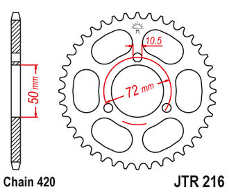 Звезда ведомая JT JTR216.38 (JTR216-38) (R216-38) для Honda Road