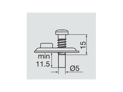 F0 Монтажная планка петли Titus T-type прямая с винтами 6,3х15 мм