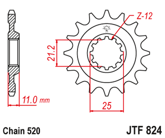 Звезда ведущая JT JTF824.12 (JTF824-12) (F824-12)