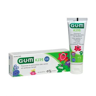 Детская зубная паста для детей от 2 до 6 лет со вкусом клубники Kids, GUM, 50 мл.