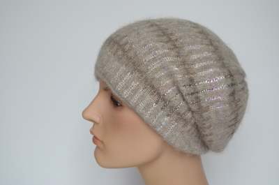 Бежевый женский берет со стразами Vizio Италия 8007 В