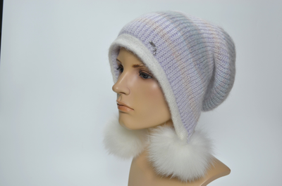 Шапка ушанка с помпонами Италия женская Вицио