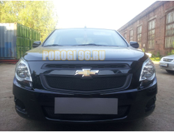 Защита радиатора Chevrolet Cobalt 2013- black верх