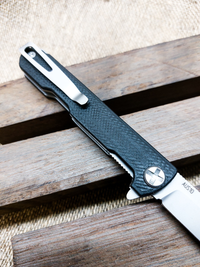 Складной нож Single EVO. Клинок ДОЛ, СТАЛЬ AUS10, рукоять G10, цвет черный