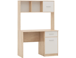 Стол Стелс 1Д 1ящ 120 см, дуб сонома, белый