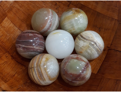 Шар Оникс мраморный в ассортименте, Пакистан (30-32 мм, 42-45 г) №20689