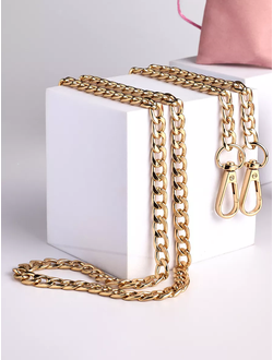 Золотая цепь с карабином для сумки 160 см