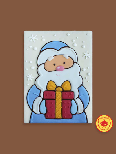 Тортик в шоколаде "Дед мороз с подарком", 600 грамм