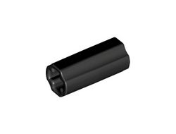 Technic, Axle Connector 2L Smooth with x Hole + Orientation, Black (6538c / 4512363 / 6084612)