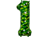 Шар (34''/86 см) Цифра, 1, Камуфляж, 1 шт. в упак.