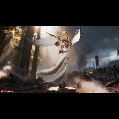 ПРЕДЗАКАЗ - Светлая эльфийка-ангел - Коллекционная фигурка 1/6 Dawn Angel (White) (PL2025-233A) - TBLeague ?ЦЕНА: 25700 РУБ.?