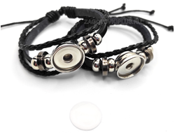 Браслет кожаный под полиграфическую вставку с линзой