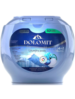 DOLOMIT Капсулы для стирки белья 4 в 1 «Горная свежесть» (50 шт).