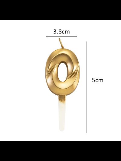 Свеча-цифра для торта "0" (золото №3)