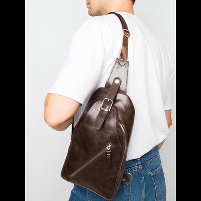 Кожаный кросс-боди рюкзак Crespino brown (арт. 
3106-52)